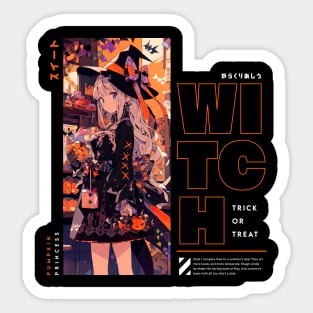 Anime Pumpkin Witch Sticker